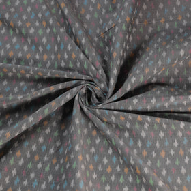 Grey - Exclusive! Pure Handspun Handwoven Pochampally Ikat Silk x Wool Fabric 25