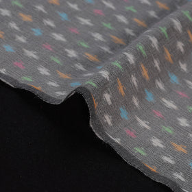 Grey - Exclusive! Pure Handspun Handwoven Pochampally Ikat Silk x Wool Fabric 25