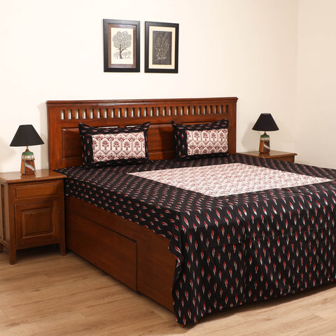 Pochampally Ikat with Bagh Patch Cotton Double Bedsheet Set (108 x 90 in) 26
