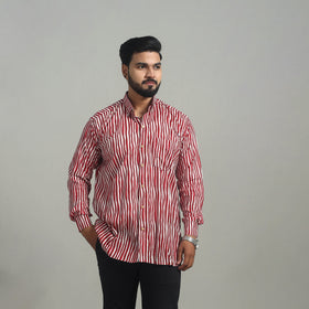 Buy Red Full Sleeve Cotton Men Jaipur Print Shirt 