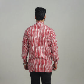 Buy Red Full Sleeve Cotton Men Jaipur Print Shirt 
