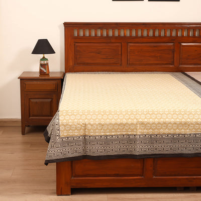 Bagru Hand Block Print Natural Dyed Cotton Single Bedsheet (90 x 60 in) 10