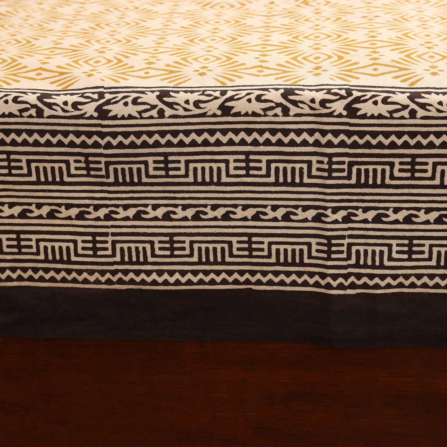Bagru Hand Block Print Natural Dyed Cotton Single Bedsheet (90 x 60 in) 10
