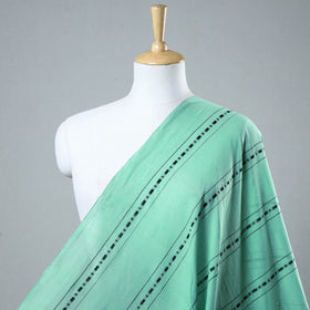 Green Pure Handloom Godavari Checks Cotton Fabric 