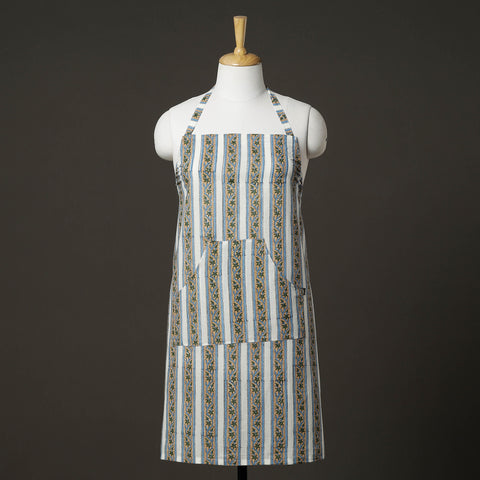 Multicolor Sanganeri Block Printed Cotton Apron with Pocket 