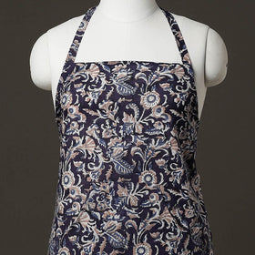 Blue Sanganeri Block Printed Cotton Apron with Pocket 