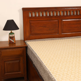Bagru Hand Block Print Natural Dyed Cotton Single Bedsheet (90 x 60 in) 10