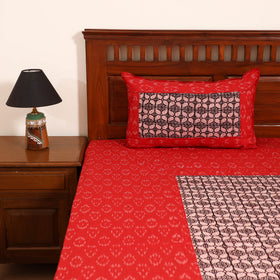 Pochampally Ikat with Bagh Patch Cotton Double Bedsheet Set (108 x 90 in) 28