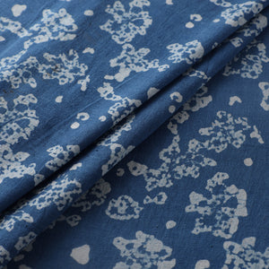 Blue - Authentic Kutch Hand Block Batik Print Pure Handwoven Natural Dyed Kala Cotton Fabric 01