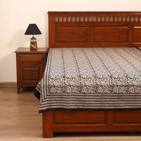 Bagru Hand Block Print Natural Dyed Cotton Single Bedsheet (90 x 60 in) 11
