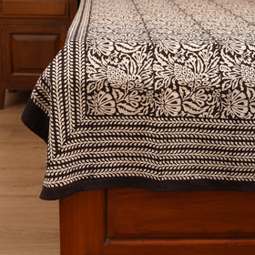 Bagru Hand Block Print Natural Dyed Cotton Single Bedsheet (90 x 60 in) 11