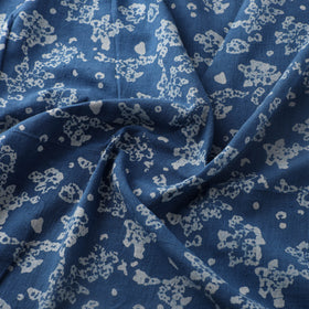 Blue - Authentic Kutch Hand Block Batik Print Pure Handwoven Natural Dyed Kala Cotton Fabric 01