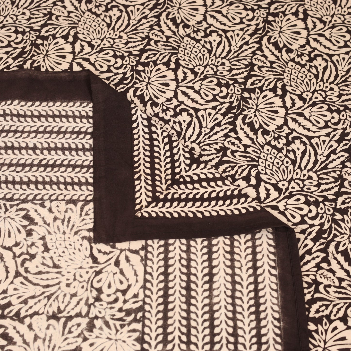 Bagru Hand Block Print Natural Dyed Cotton Single Bedsheet (90 x 60 in) 11