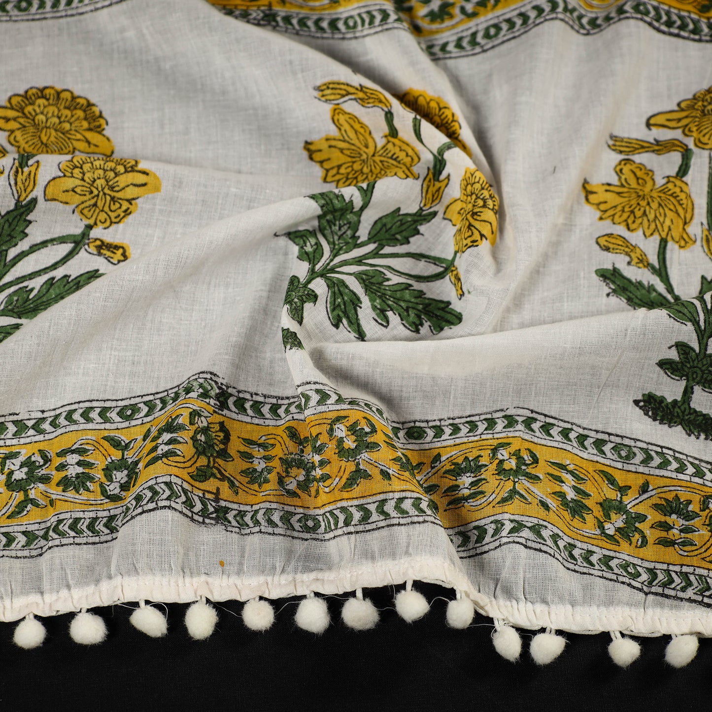 Block Printed Cotton Sanganeri Stole 29