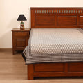 Bagru Hand Block Print Natural Dyed Cotton Single Bedsheet (90 x 60 in) 09