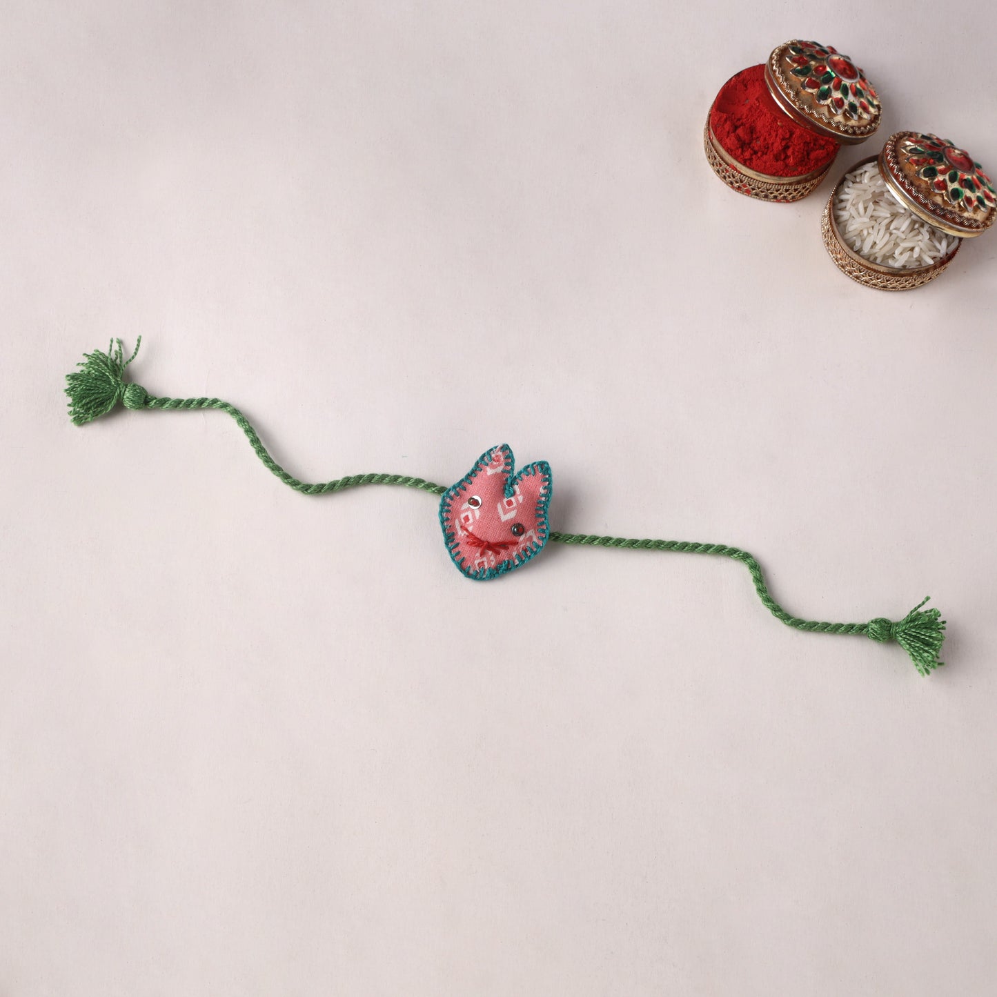Cat - Handmade Threadwork Kids Rakhi (Assorted) 09