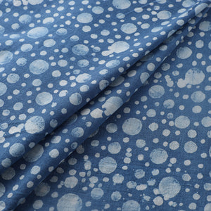 Blue - Authentic Kutch Hand Block Batik Print Pure Handwoven Natural Dyed Kala Cotton Fabric 03