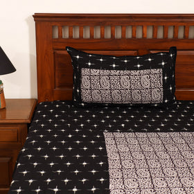 Pochampally Ikat with Bagh Patch Cotton Double Bedsheet Set (108 x 90 in) 30