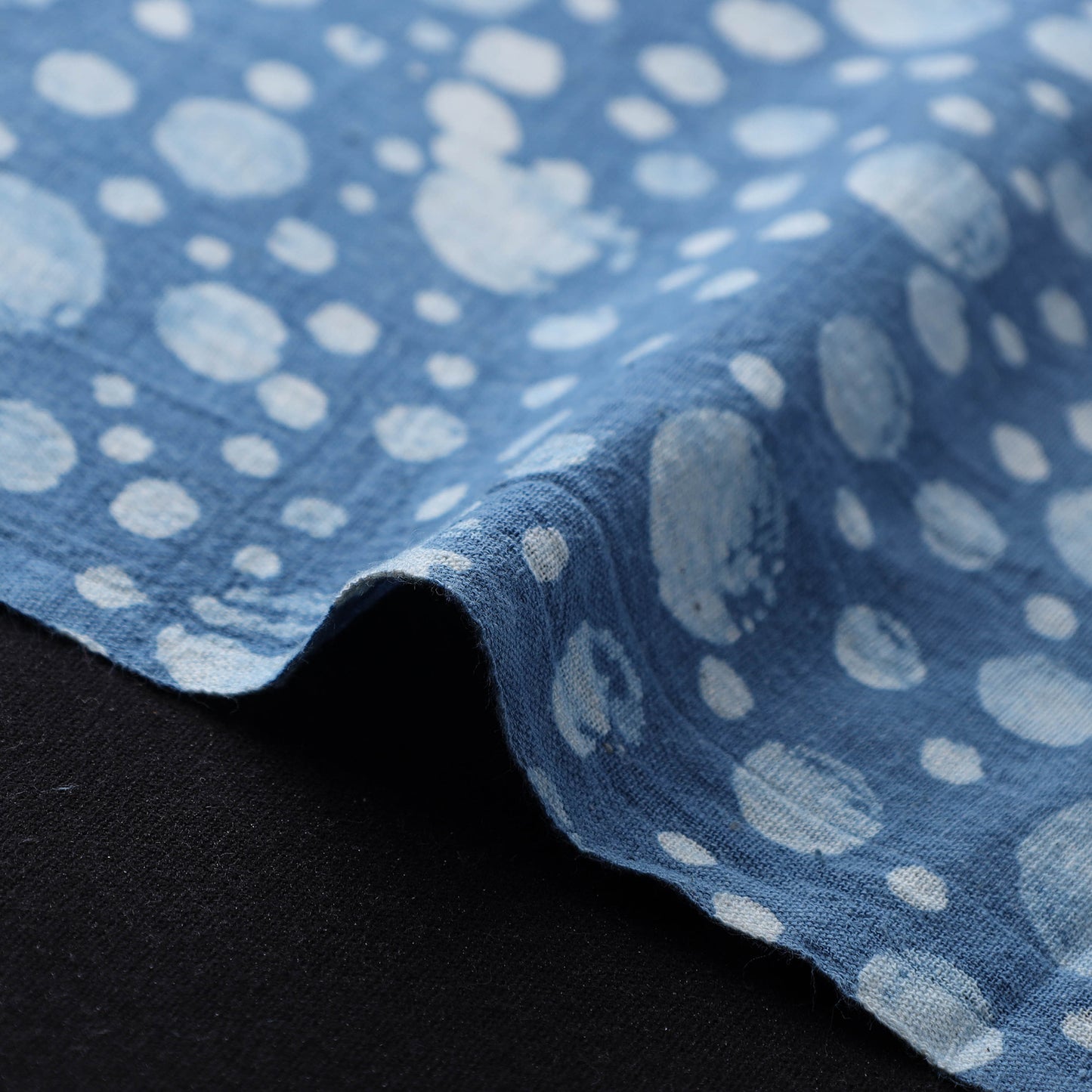 Blue - Authentic Kutch Hand Block Batik Print Pure Handwoven Natural Dyed Kala Cotton Fabric 03