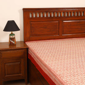 Bagru Hand Block Print Natural Dyed Cotton Single Bedsheet (90 x 60 in) 08