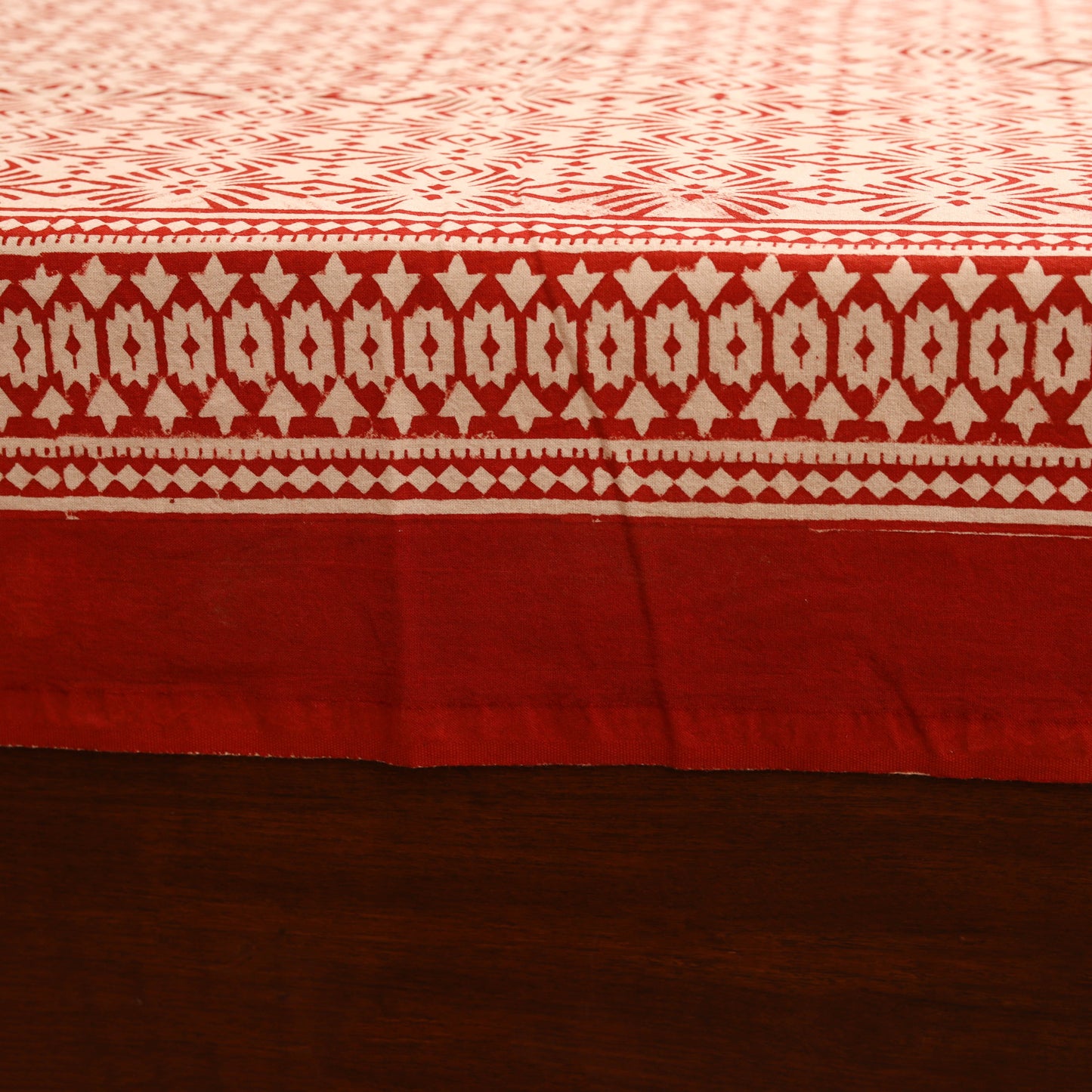 Bagru Hand Block Print Natural Dyed Cotton Single Bedsheet (90 x 60 in) 08