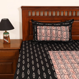 Pochampally Ikat with Bagh Patch Cotton Double Bedsheet Set (108 x 90 in) 31