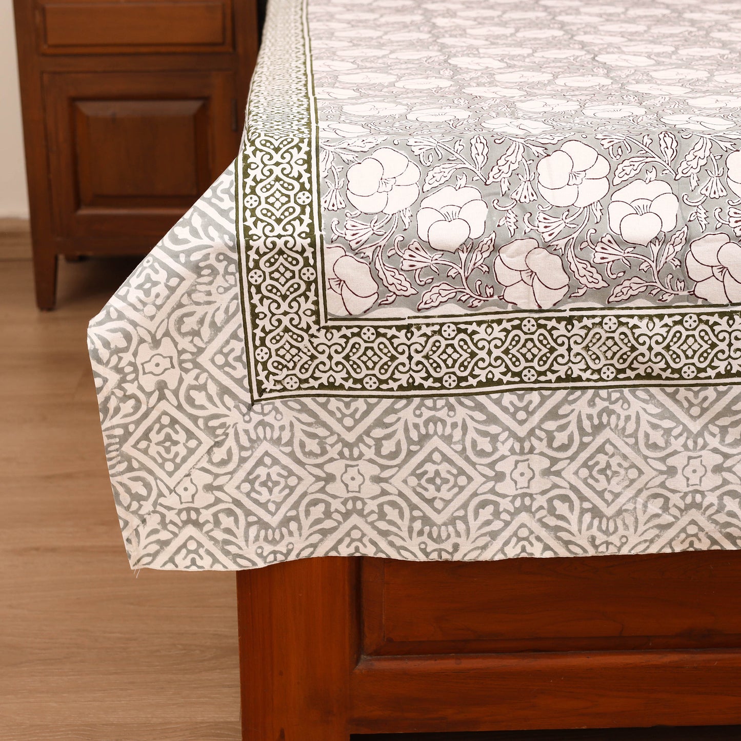 Sanganeri Hand Block Print Cotton Single Bedsheet (90 x 60 in) 07