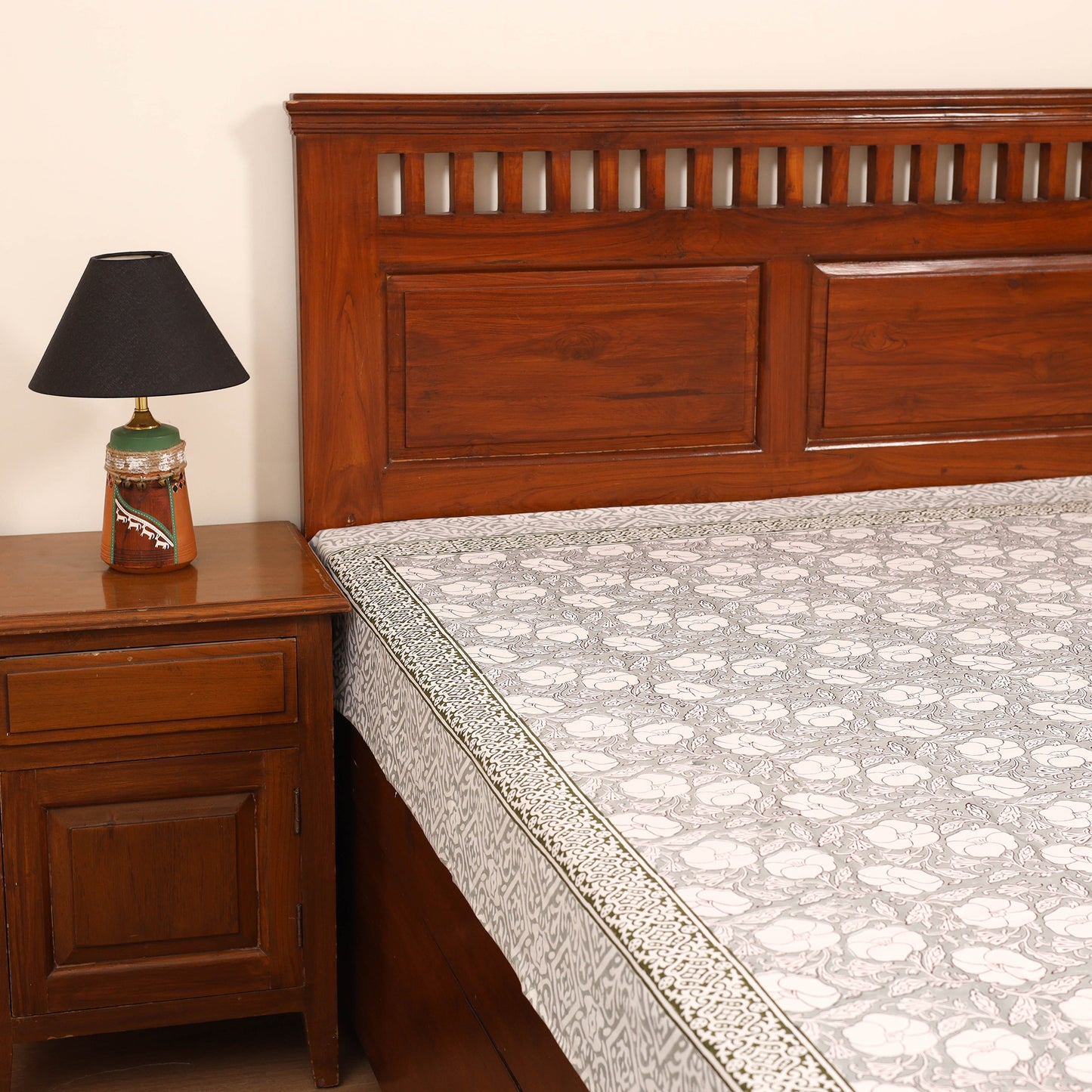 Sanganeri Hand Block Print Cotton Single Bedsheet (90 x 60 in) 07