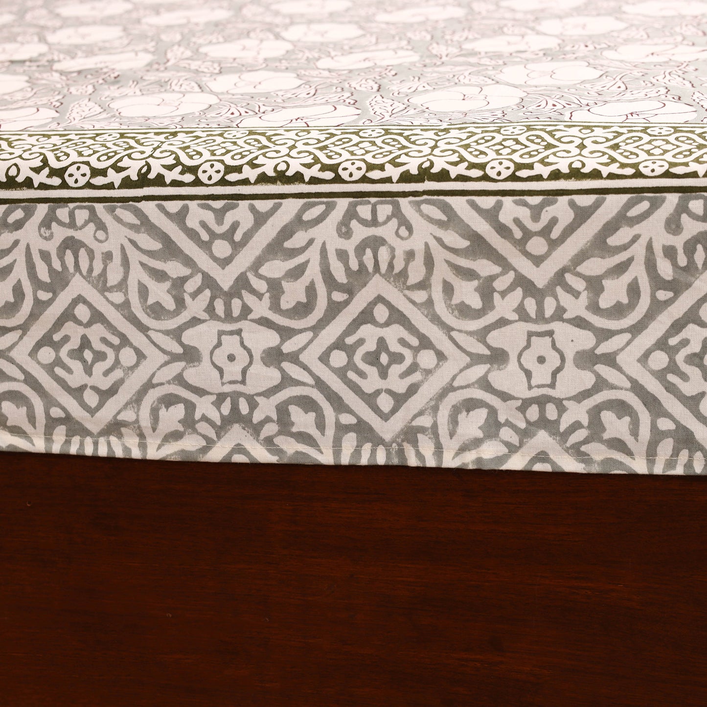 Sanganeri Hand Block Print Cotton Single Bedsheet (90 x 60 in) 07