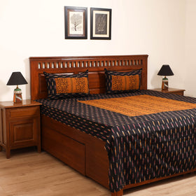 Pochampally Ikat with Bagh Patch Cotton Double Bedsheet Set (108 x 90 in) 32