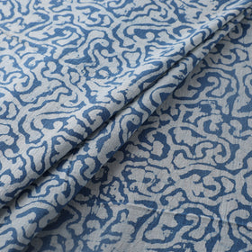 Blue - Authentic Kutch Hand Block Batik Print Pure Handwoven Natural Dyed Kala Cotton Fabric 06