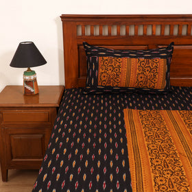 Pochampally Ikat with Bagh Patch Cotton Double Bedsheet Set (108 x 90 in) 32