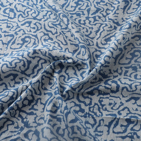 Blue - Authentic Kutch Hand Block Batik Print Pure Handwoven Natural Dyed Kala Cotton Fabric 06