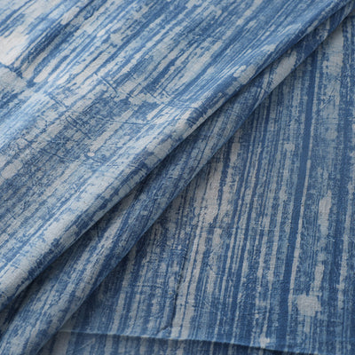 Blue - Authentic Kutch Hand Block Batik Print Pure Handwoven Natural Dyed Kala Cotton Fabric 07