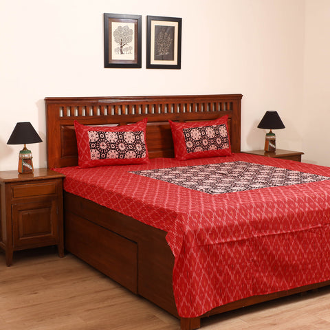 Pochampally Ikat with Bagh Patch Cotton Double Bedsheet Set (108 x 90 in) 33