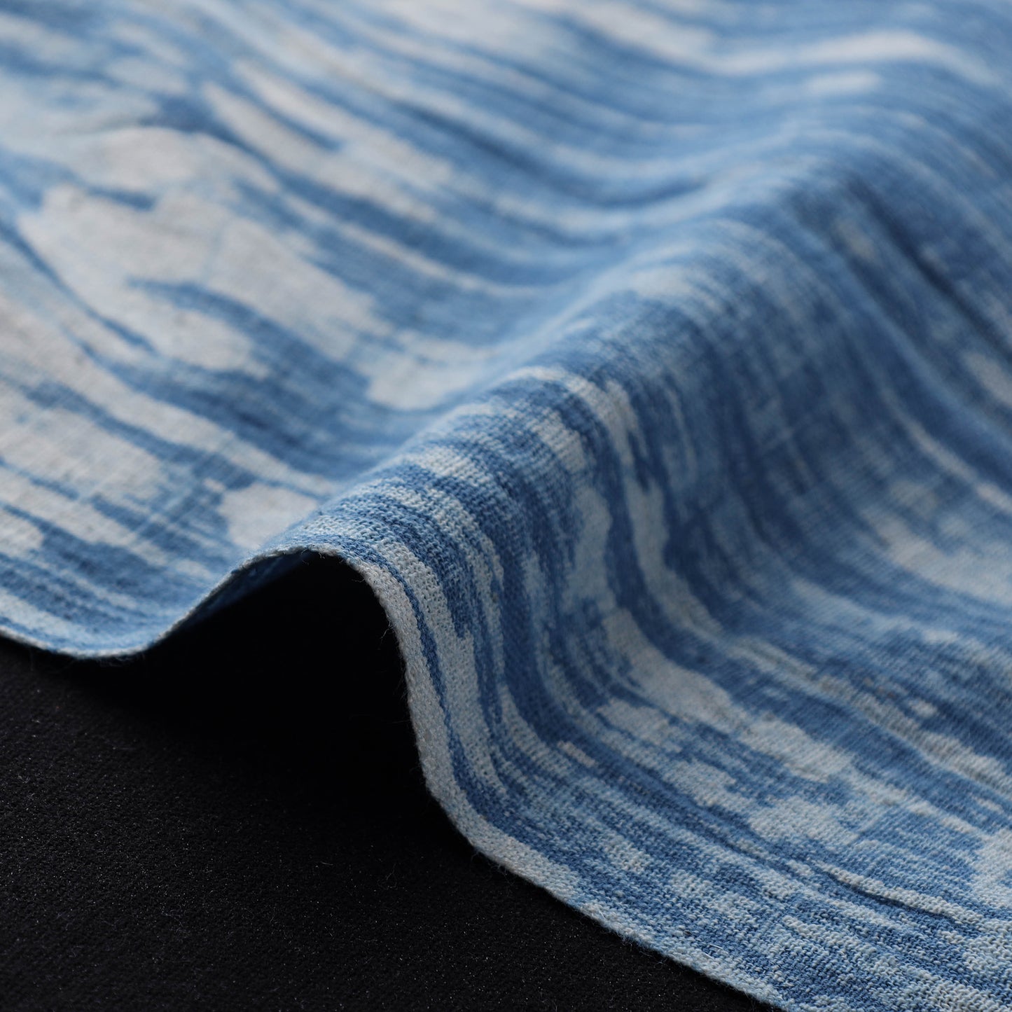 Blue - Authentic Kutch Hand Block Batik Print Pure Handwoven Natural Dyed Kala Cotton Fabric 07