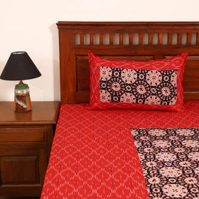 Pochampally Ikat with Bagh Patch Cotton Double Bedsheet Set (108 x 90 in) 33