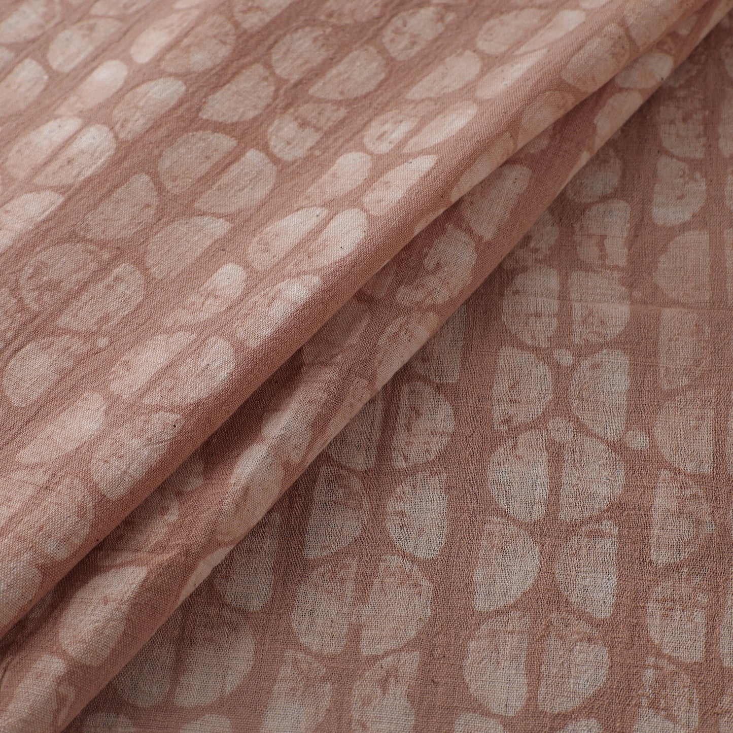 Brown - Authentic Kutch Hand Block Batik Print Pure Handwoven Natural Dyed Kala Cotton Fabric 08