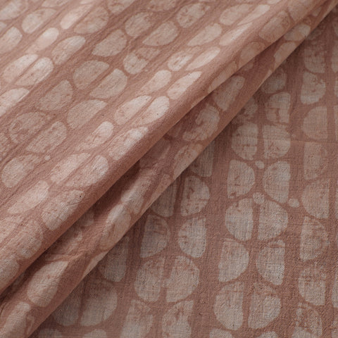 Brown - Authentic Kutch Hand Block Batik Print Pure Handwoven Natural Dyed Kala Cotton Fabric 08