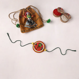 Handpainted Tholu Bommalata Leather Rakhi (Assorted) 06