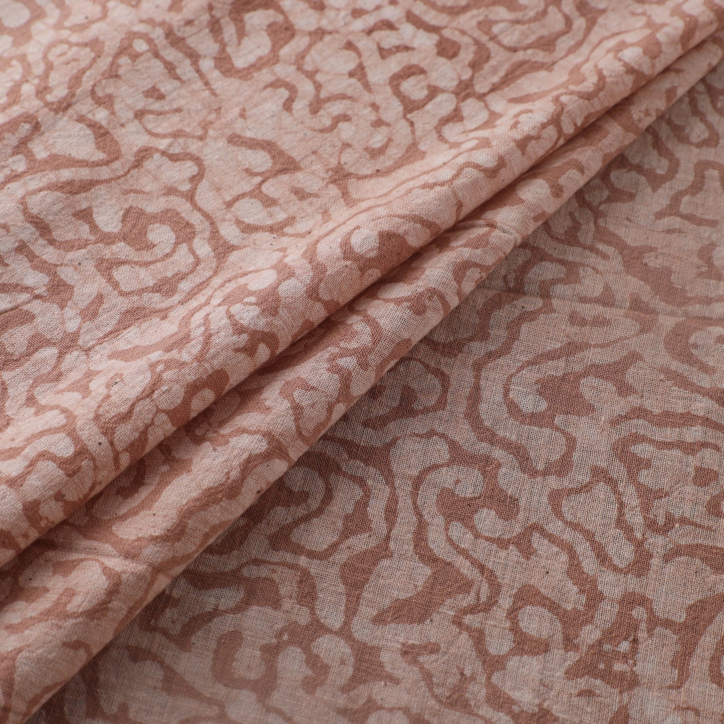 Brown - Authentic Kutch Hand Block Batik Print Pure Handwoven Natural Dyed Kala Cotton Fabric 10