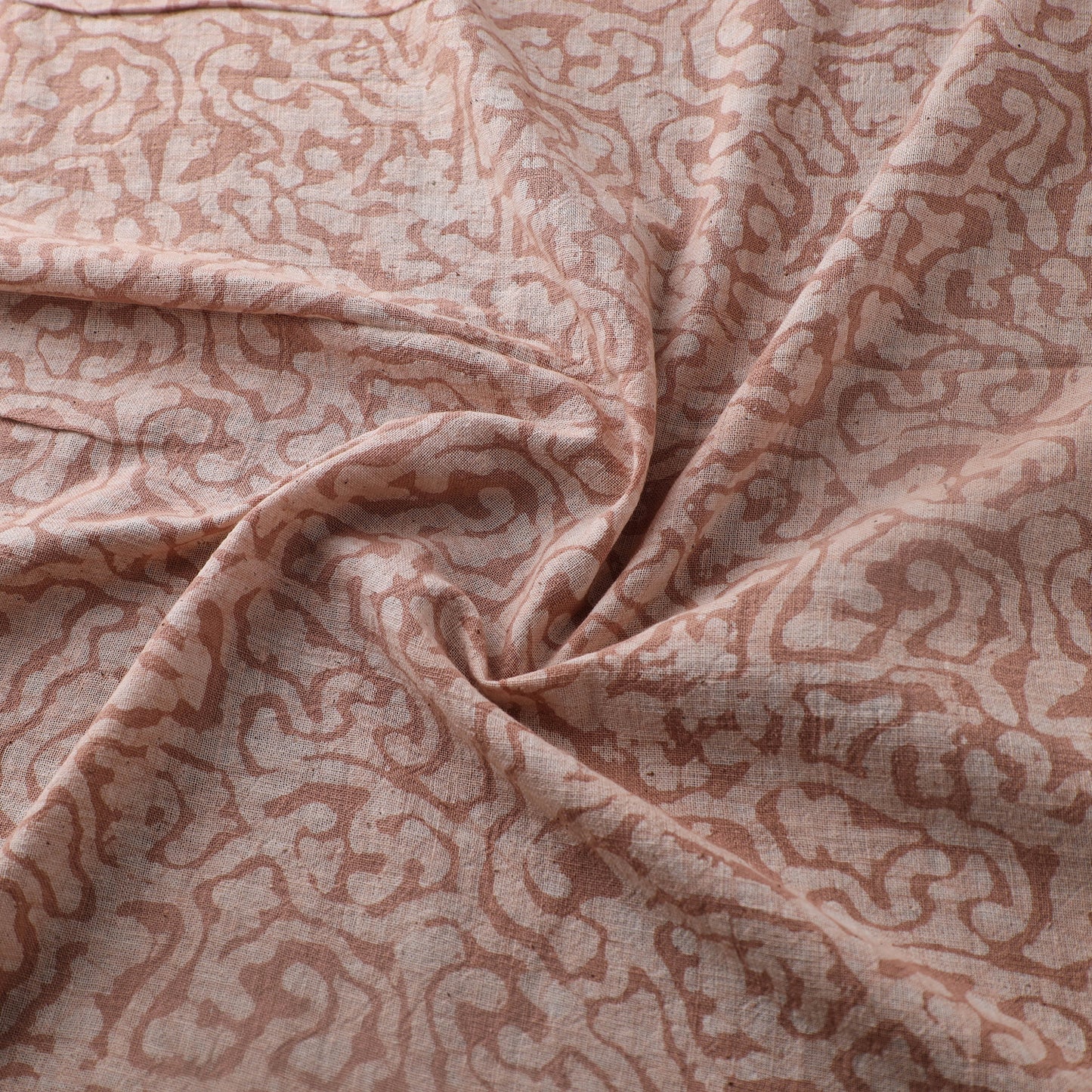 Brown - Authentic Kutch Hand Block Batik Print Pure Handwoven Natural Dyed Kala Cotton Fabric 10