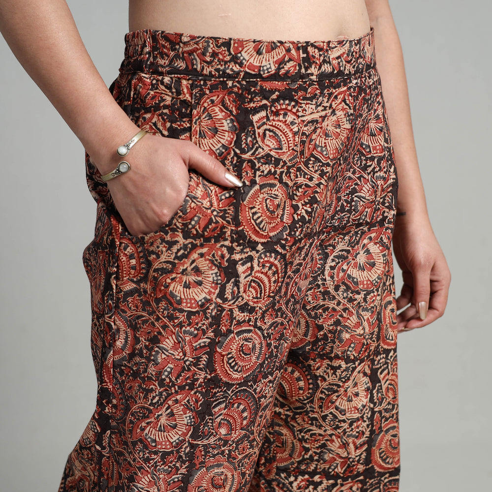 Multicolor - Block Printed Cotton Pedana Kalamkari Palazzo 15