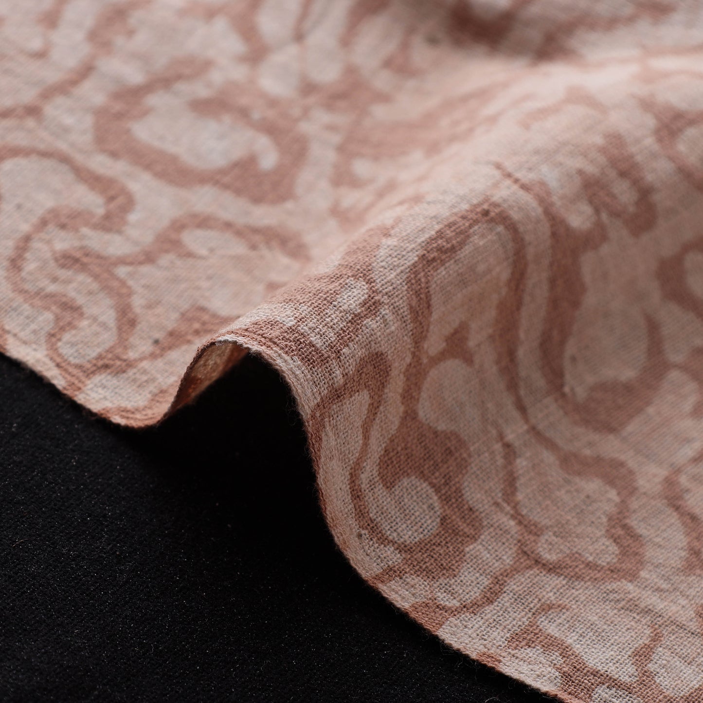 Brown - Authentic Kutch Hand Block Batik Print Pure Handwoven Natural Dyed Kala Cotton Fabric 10