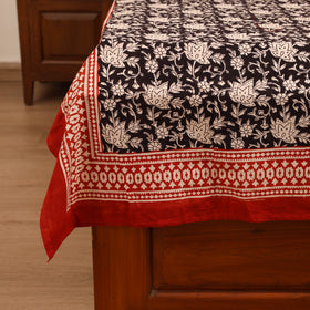 Bagru Hand Block Print Natural Dyed Cotton Single Bedsheet (90 x 60 in) 04