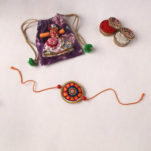 Handpainted Tholu Bommalata Leather Rakhi (Assorted) 09