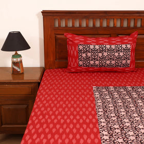 Pochampally Ikat with Bagh Patch Cotton Double Bedsheet Set (108 x 90 in) 36