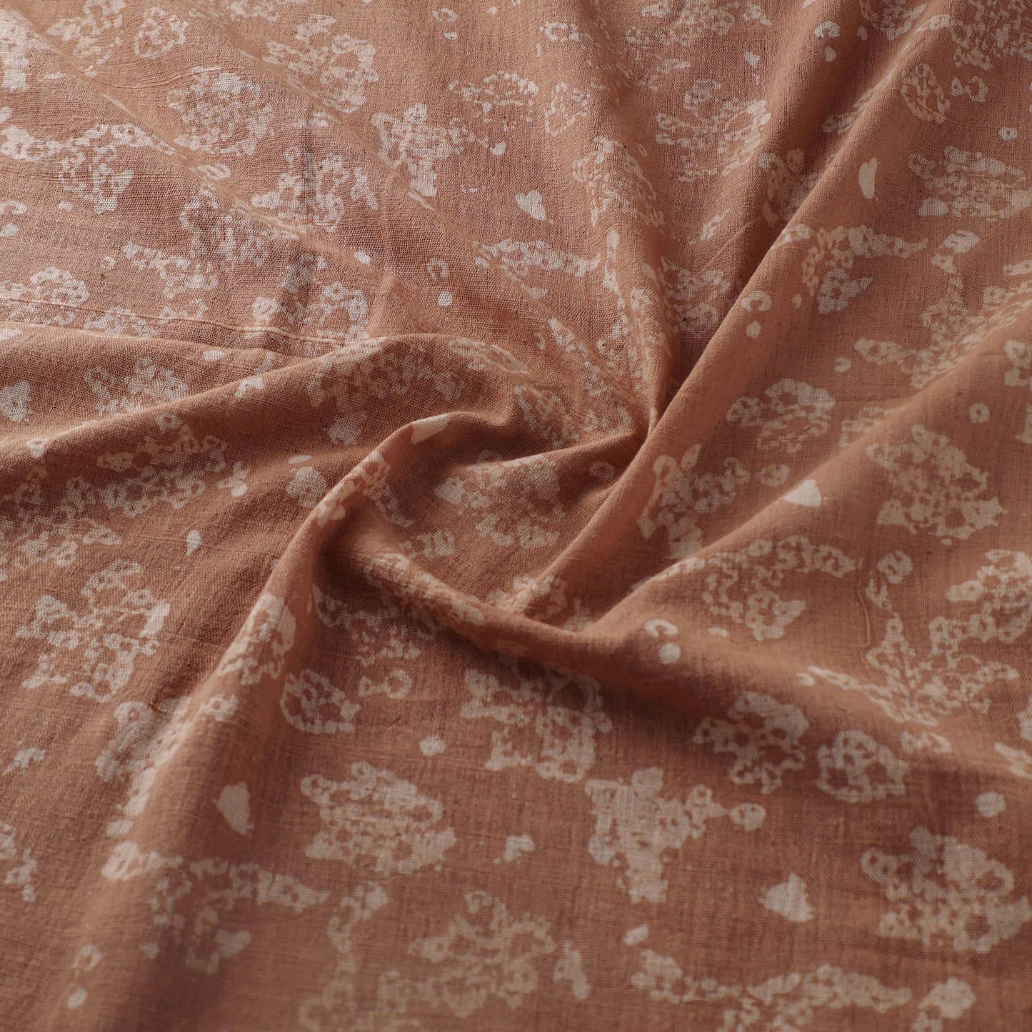 Brown - Authentic Kutch Hand Block Batik Print Pure Handwoven Natural Dyed Kala Cotton Fabric 11