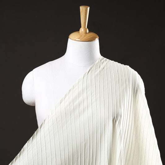 White - Pintuck Plain Pure Cotton Fabric