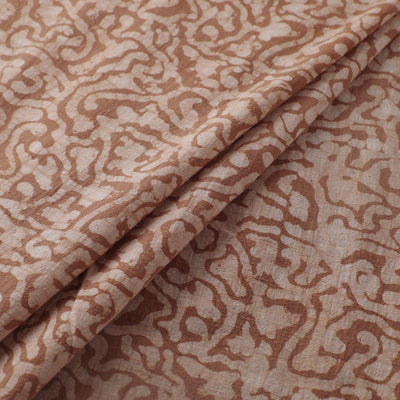 Brown - Authentic Kutch Hand Block Batik Print Pure Handwoven Natural Dyed Kala Cotton Fabric 12